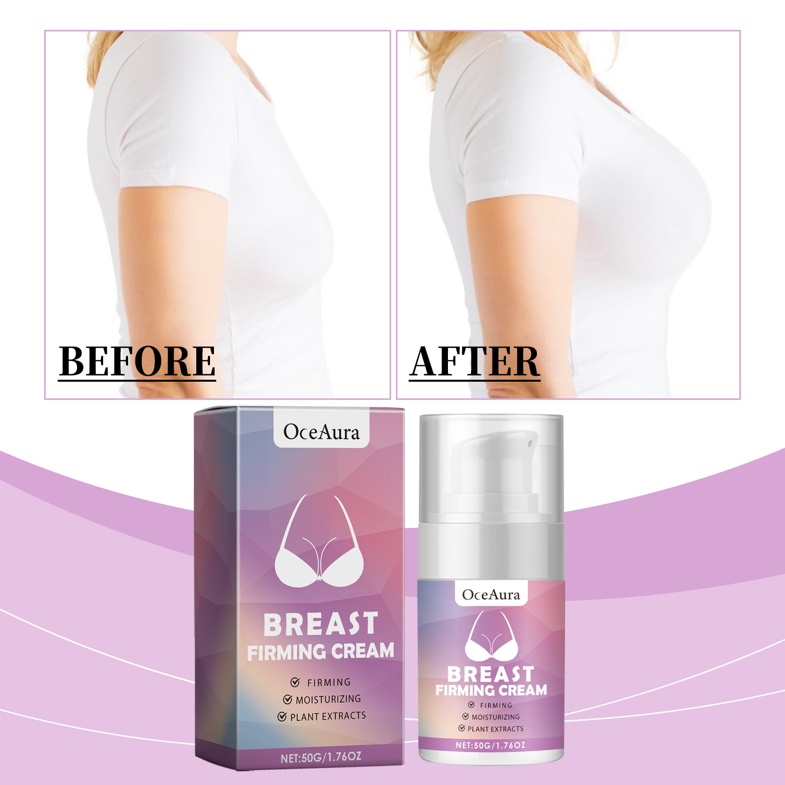 Oceaura Breast Firming Care Cream, Breast Firming And Firming Breast Skin Massage Nourishing And Lifting Cream - Inner Bloom