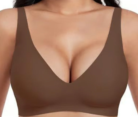 Seamless wire-free comfortable full-cup bra