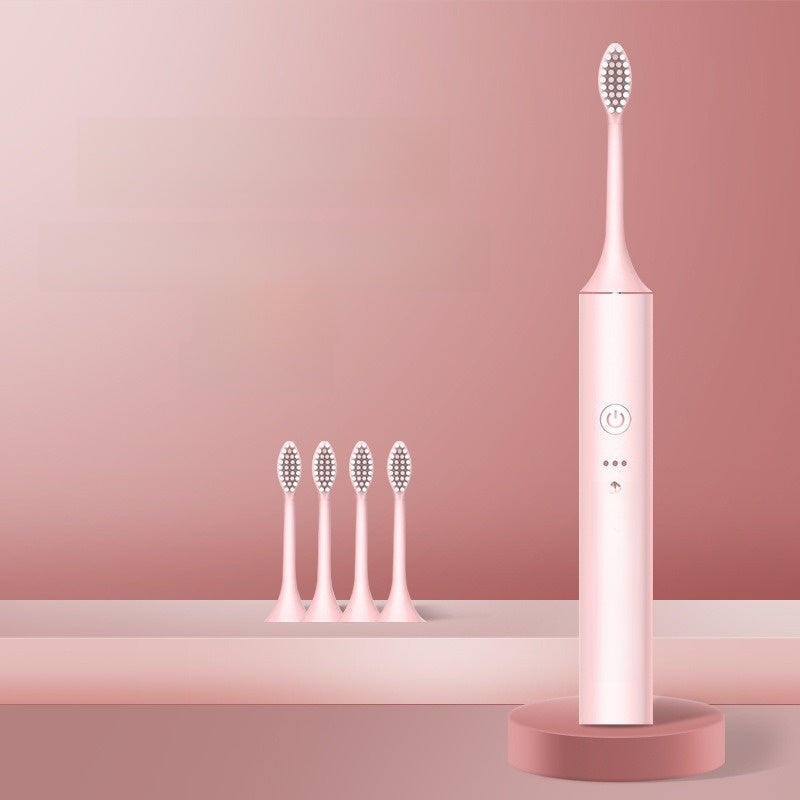 Ultrasonic Soft Bristle Electric Toothbrush with 4 Brush Heads
