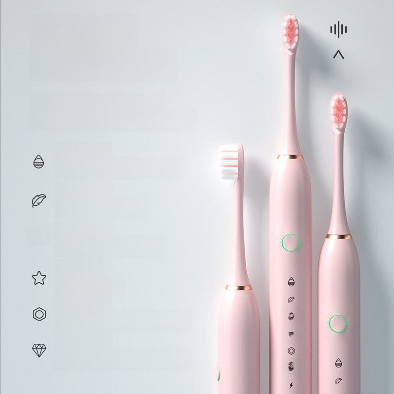 Ultrasonic Soft Bristle Electric Toothbrush with 4 Brush Heads